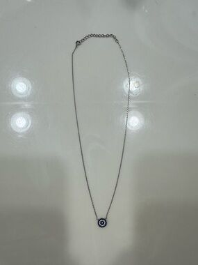 🌺 2/$20 Nordstrom Sterling Silver Necklace with Blue and White Evil Eye Pendant